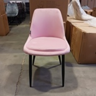 4x Velvet eetkamerstoel, roze, 2025